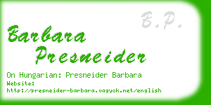 barbara presneider business card